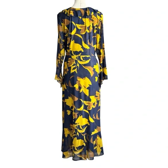 CAbi Navy Floral Midnight Midi  Dress, Size Extra Large - Picture 3 of 14